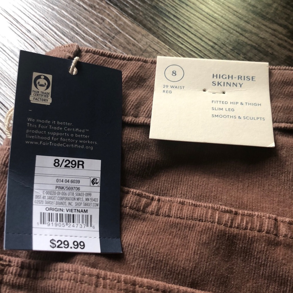 NWT! Universal thread blush high rise skinny cords - Picture 5 of 6